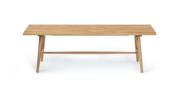 55x22 Oak Bench, Solid Wood, Article Sede Modern Furniture