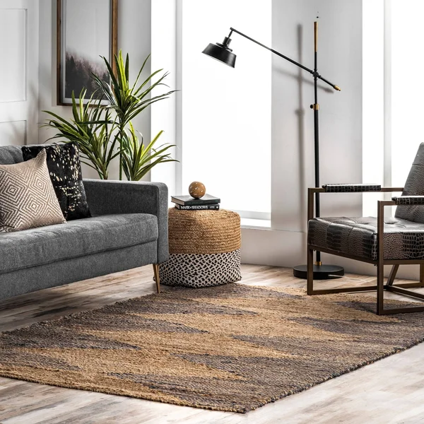 nuLOOM Geometric Brianne Hand Loomed Modern Diamond Jute Area Rug - 6' x 9' - Natural