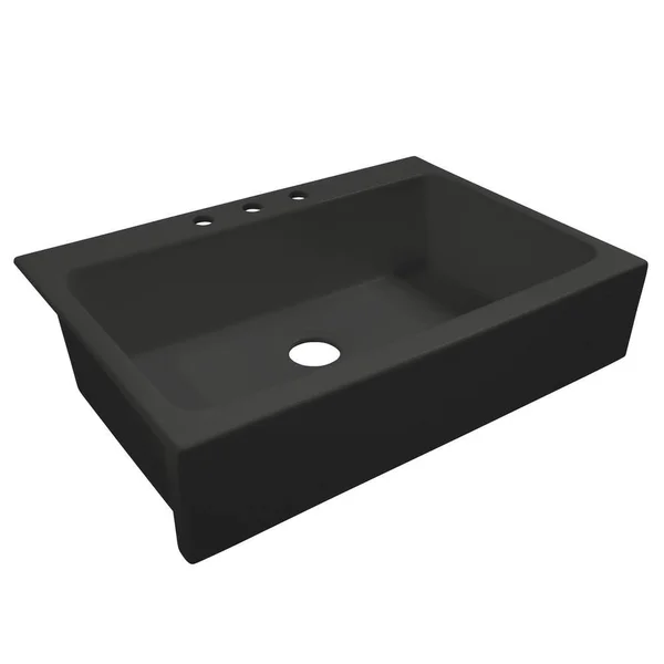 Sinkology Josephine Quick-Fit Drop-in Farmhouse Fireclay 33.85 in. 3-Hole Single Bowl Kitchen Sink in Summer Night Matte Black