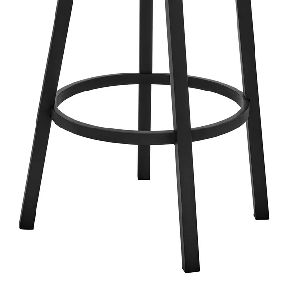 30x22 Cohen Barstool with Black Faux Leather Black Finish - Armen Living
