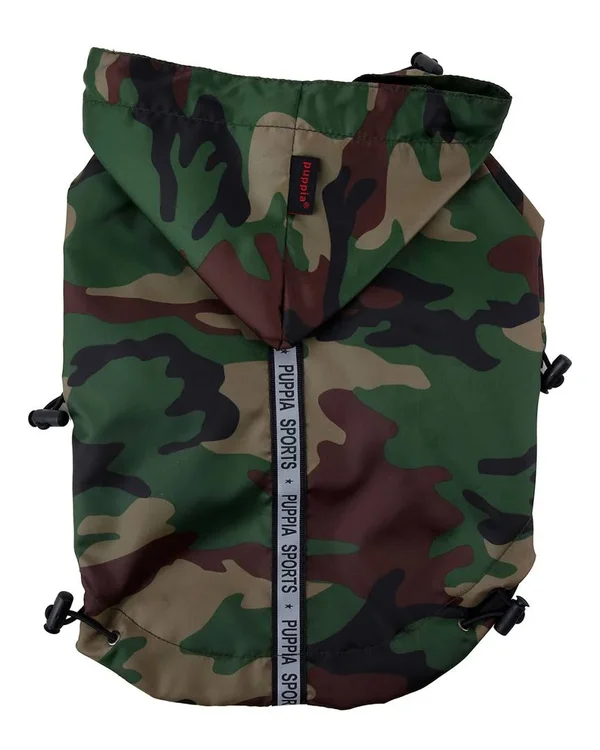 Base Jumper Raincoat Wind Breaker by Puppia - Camo - Small