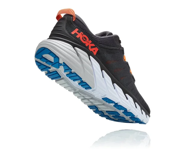 Hoka Men's Gaviota 3 Road Running Shoes in Black/Castlerock, Size 7.5