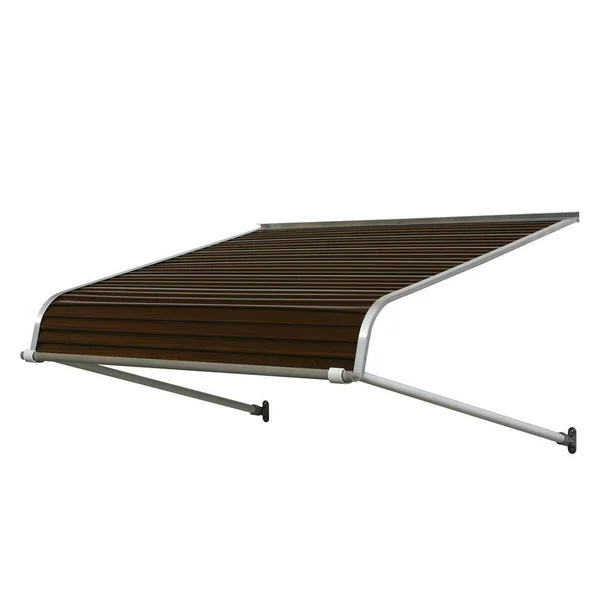 NuImage Awnings 1100 36-in Wide x 54-in Projection Brown Solid Fixed Door Awning, K110903620