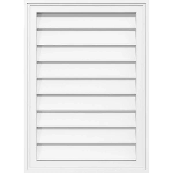 Ekena Millwork GVPVE12X2202SN 12x22W x 22x22H Vertical Surface Mount PVC Gable Vent: Non-Functional - w/ 2x22W x 1-1/2x22H Brickm