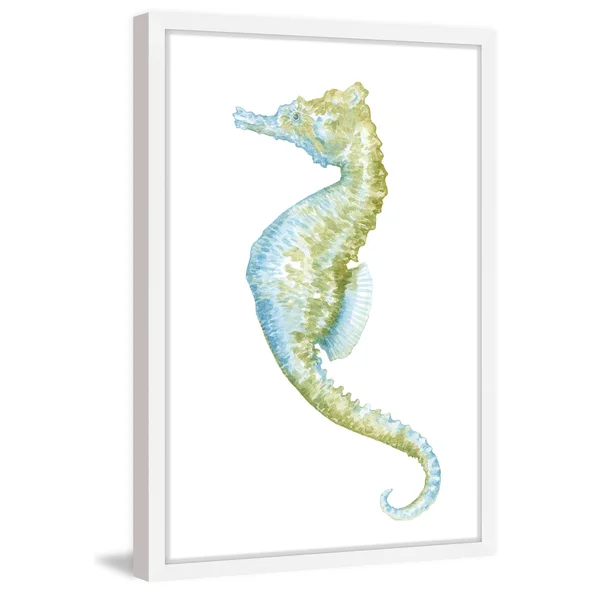 Marmont Hill Watercolor Seahorse II Framed Painting Print - White