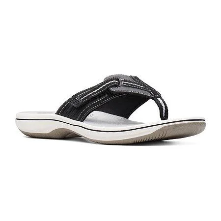 Clarks Womens Brinkley Jazz Flip-Flops, 7 Medium, Black