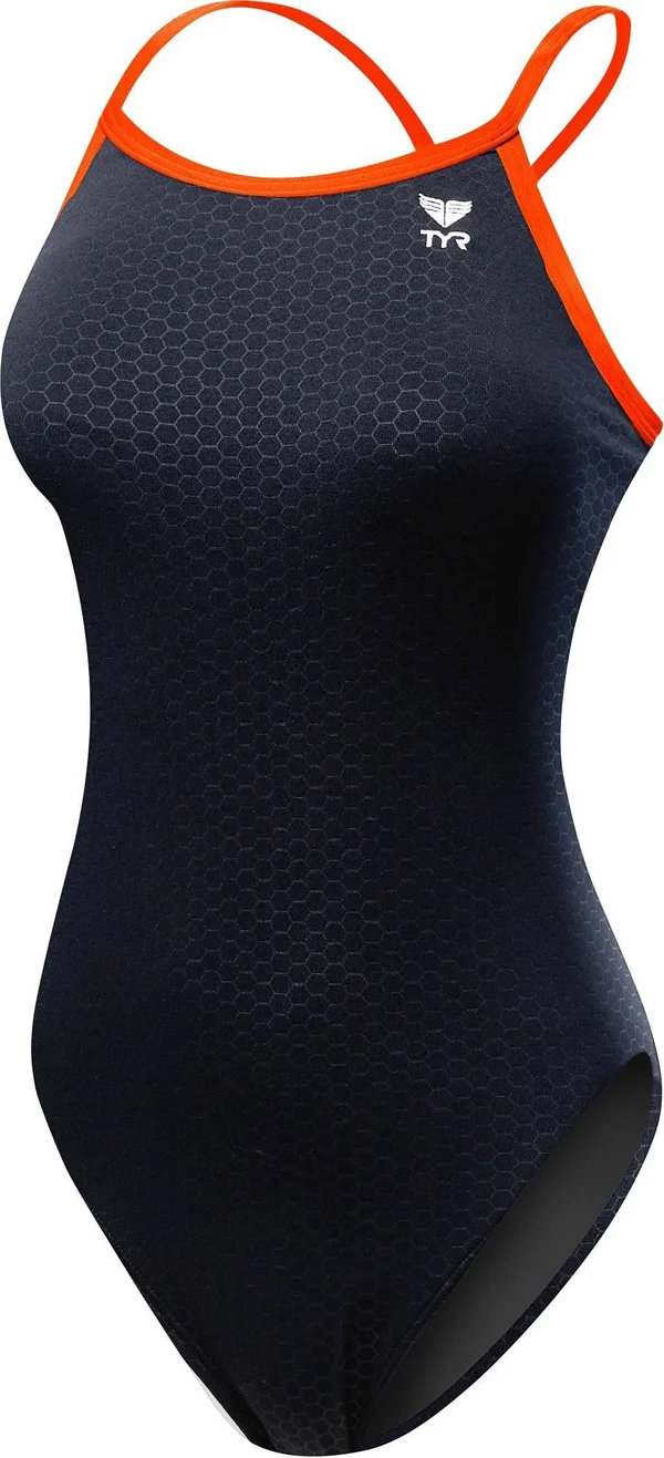 TYR DHEX7Y Girls& Hexa Diamondfit Swimsuit - Black/Orange, 22