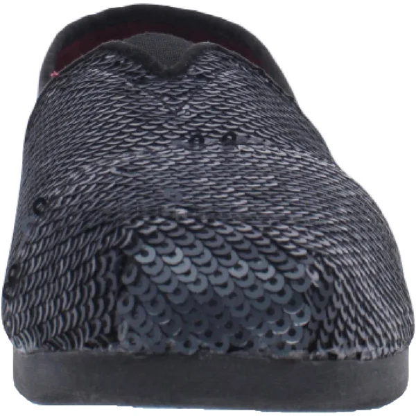Classic Womens Sequined Slip on Flats - 5.5, Black Sequin