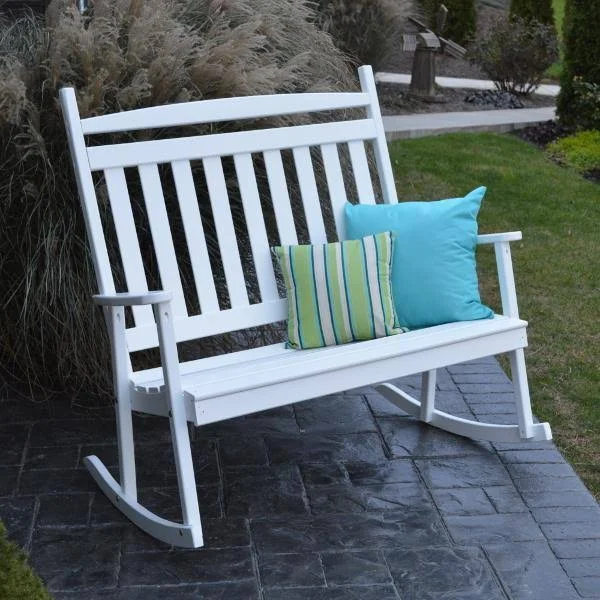 Yellow Pine Double Classic Porch ROCKER, Size: 3.5, Green