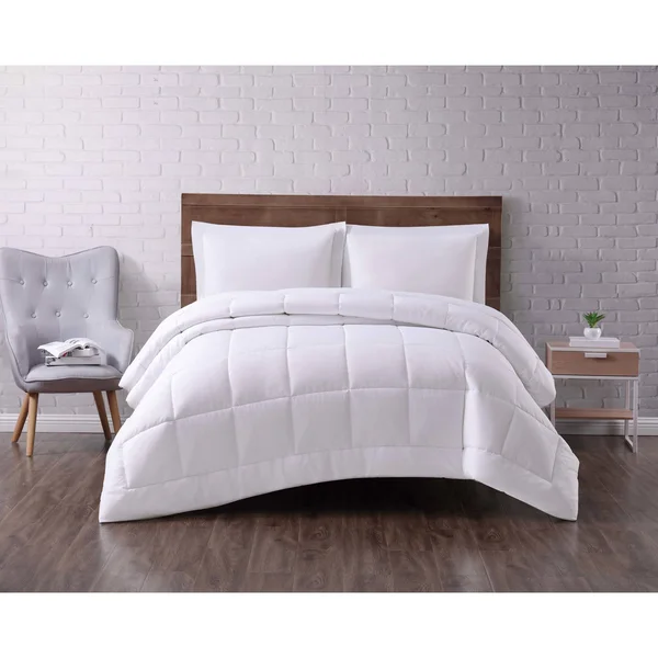 Truly Soft Seersucker King Down Alternative Comforter - White