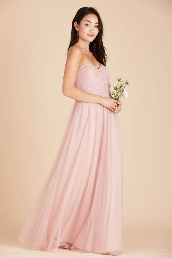 Birdy Grey Christina Convertible Tulle Bridesmaid Dress in Dusty Rose Xs - Dusty Rose