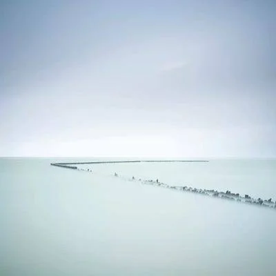 Framed Canvas Art - When Time Has Passed by Wilco Dragt ( scenic & landscapes > Ocean > seascapes art)