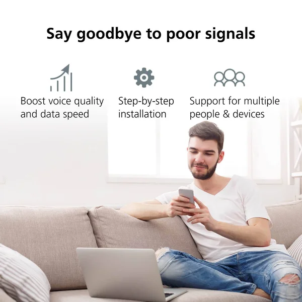 HiBoost - F08GI-5S-BTW, Home Mini Cell Phone Signal Booster