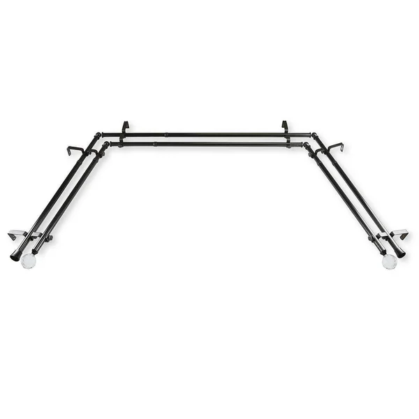 Rod Desyne Faceted Double Bay Window Rod, Black