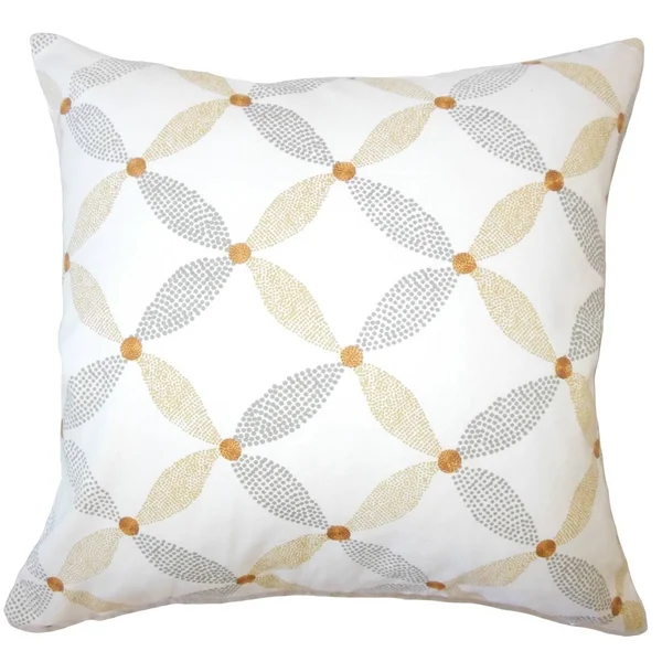 The Pillow Collection Hadarezer Geometric Down Filled Throw Pillow in Amber - Size: 12 x 18
