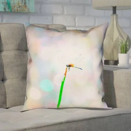 Centreville Dragonfly and Lights Throw Pillow Wrought Studio Size: 28x22 x 28x22