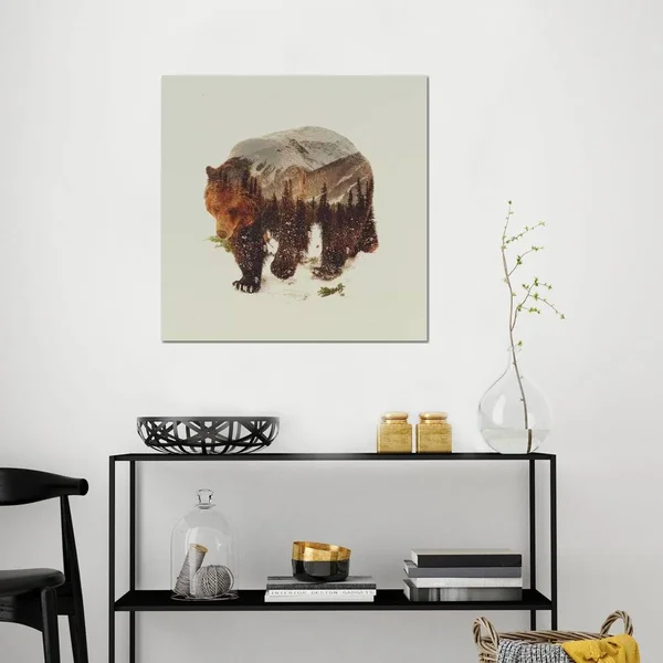 Andreas Lie Paintings Canvas Art Prints - Bear I ( Animal Art > Wildlife > Bears art)