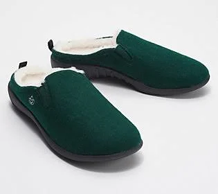 Spenco Orthotic Wool Slippers - Dundee - Size 6 Wide, Olive