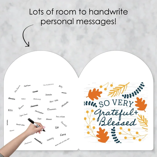 Big Dot of Happiness - Happy Thanksgiving - Fall Giant Greeting Card - Big Shaped Jumborific Card - 16.5 x 22 Inches