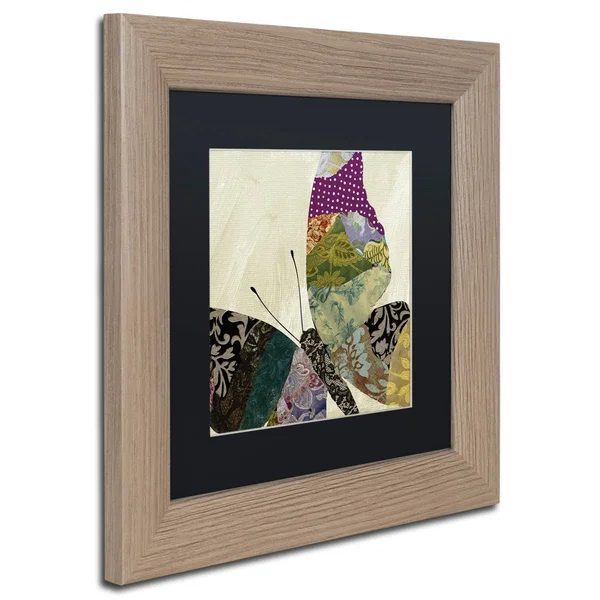 Trademark Fine Art &Butterfly Brocade I& by Color Bakery Framed Graphic Art - Size: 11x22 H x 11x22 W x 0.5x22 D, Mat Color: Bla