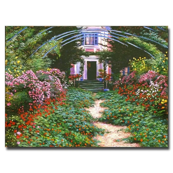 Trademark Art Summer in Giverny by David Lloyd Glover Painting Print on Canvas Size: 35x22 H x 47x22 W x 2x22 D
