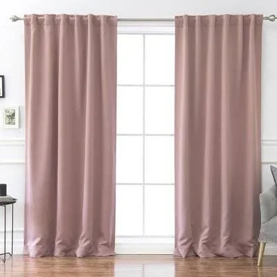 Sweetwater Solid Blackout Thermal Rod Pocket Double Curtains Curtain Color: Mauve, Size per Panel: 52x22W x 96x22L