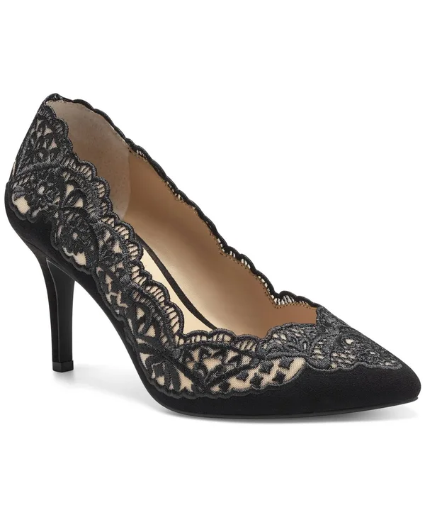 Inc Women's Zitah Embellished Pointed Toe Pumps - Created for Macy&s - Black Lace