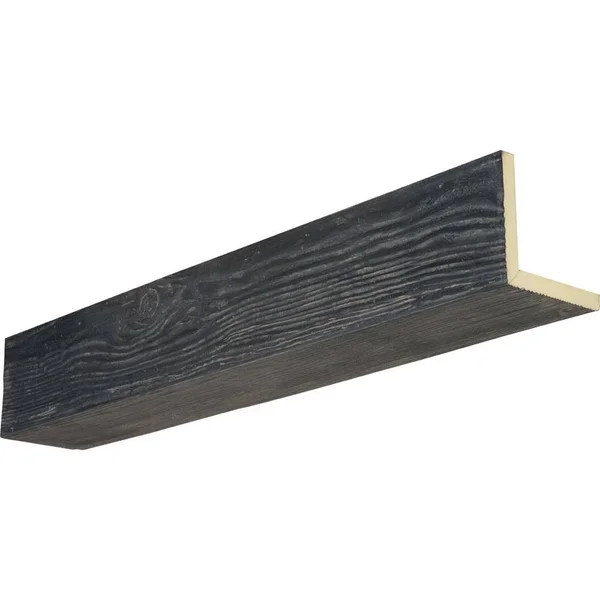 Ekena Millwork BMSD2C0080X040X168ES 8x22W x 4x22H x 14&L 2-Sided (L-beam) Sandblasted Endurathane Faux Wood Ceiling Beam, Aged A