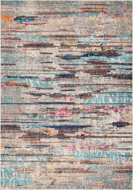 Safavieh Madison 400 Rug Collection MAD419F - Grey - Turquoise - 8& x 10&