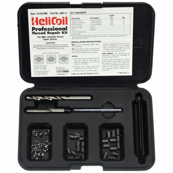 Heli-Coil 5401-4 Thread Repair Kit, 304 SS, 1/4-20, 36 Pcs