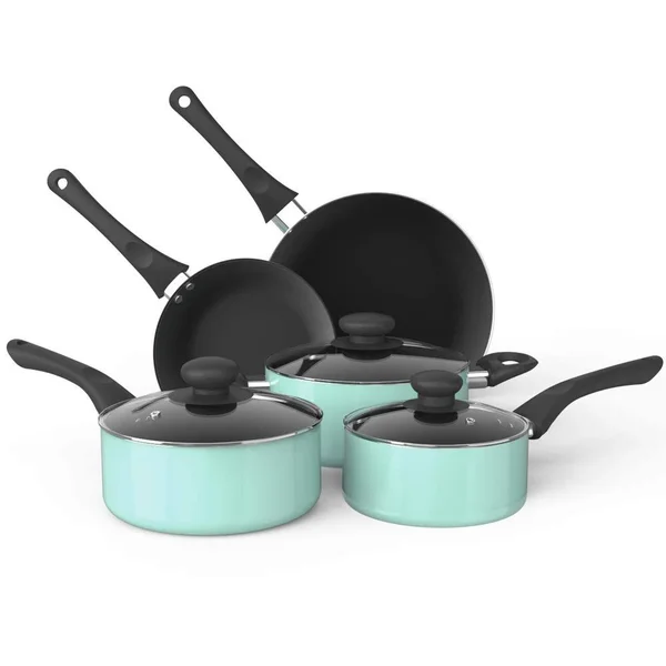 Mosta Aluminum Alloy Non-Stick Cookware Set - Pots and Pans - 8-Piece Set (Turquoise)