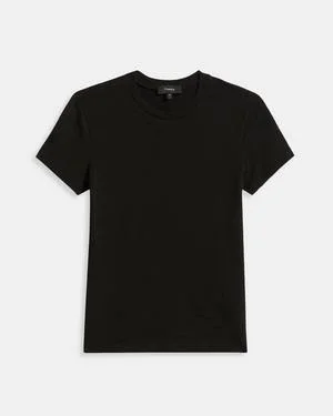 Theory Tiny Tee in Organic Cotton - Black - XXL