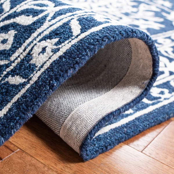 Safavieh Micro-Loop Rug Collection MLP648N - Navy - Ivory - 4& x 6&