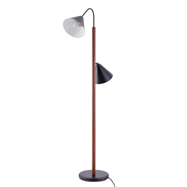 Strick & Bolton Madero Scandinavian Brown Black Metal Floor Lamp (Dark Tobacco, White) 28478053