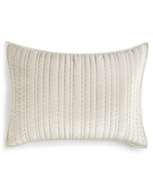 Hotel Collection Velvet Quilted Sham, King, Created for Macy&s - Ivory