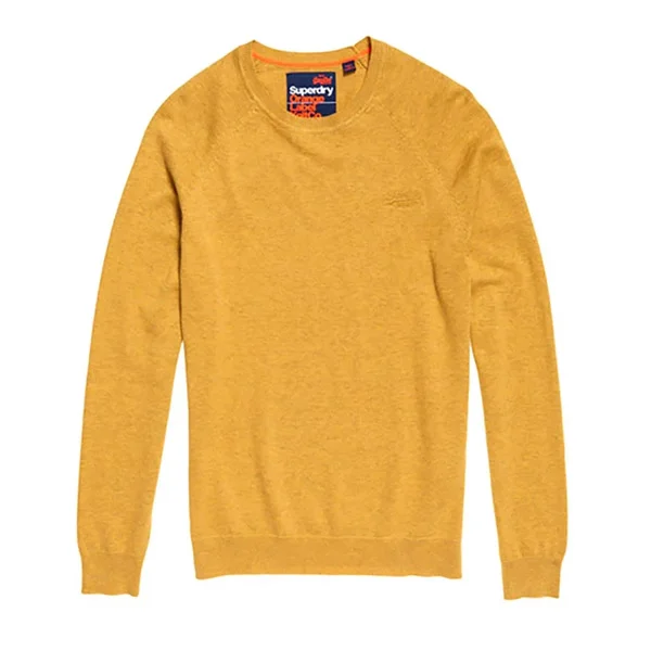 Superdry Orange Label Cotton Crew Jumper - Yellow - Crew Neck