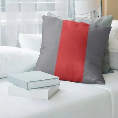 Washington Hockey Striped Throw Pillow East Urban Home Color: Dark Gray/Red - Size: 26 x 26, City: Carolina