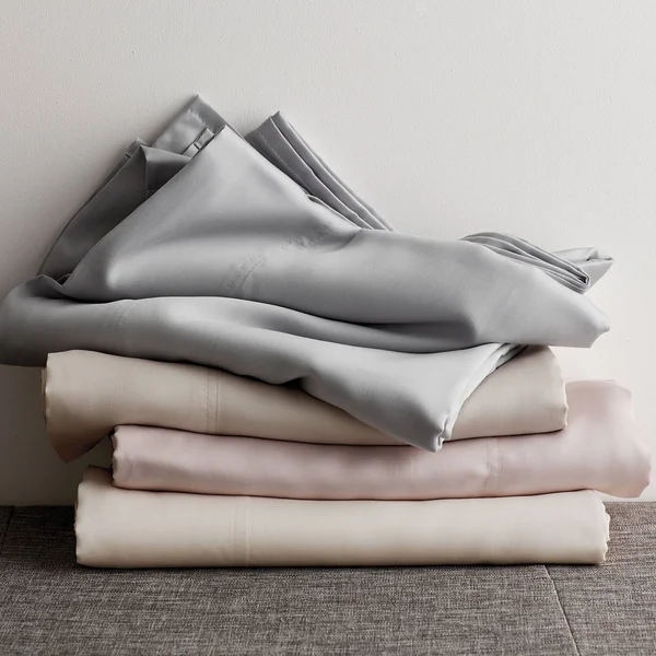 Legends Hotel Tencel Lyocell Sateen Flat Sheet - Sterling - Gray - Size Queen, The Company Store