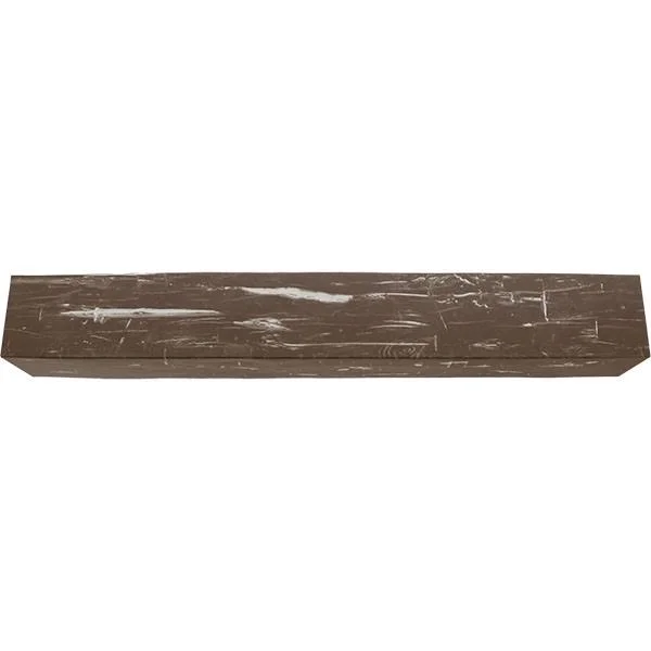 Ekena Millwork MANUHH08X08X84VM 8x22H x 8x22D x 84x22W Hand Hewn Faux Wood Fireplace Mantel - Vintage Mahogany