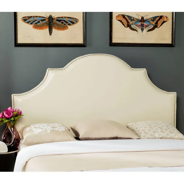 Safavieh MCR4679K Hallmar Black & White Stripe Headboard Full