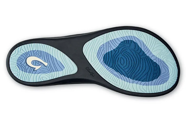 Olukai Punua Women's Beach Sandals Cloud Blue - Black - 5