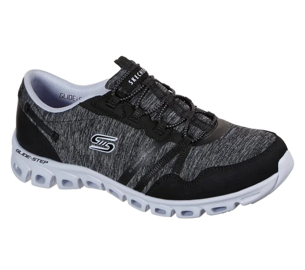 Skechers Women's Glide Step Stepping Up Sneaker, Black/Lavender