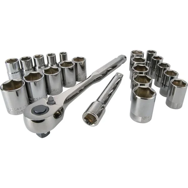 Craftsman 1/2 in. Drive Metric and SAE 6 Point Socket and Ratchet Set
