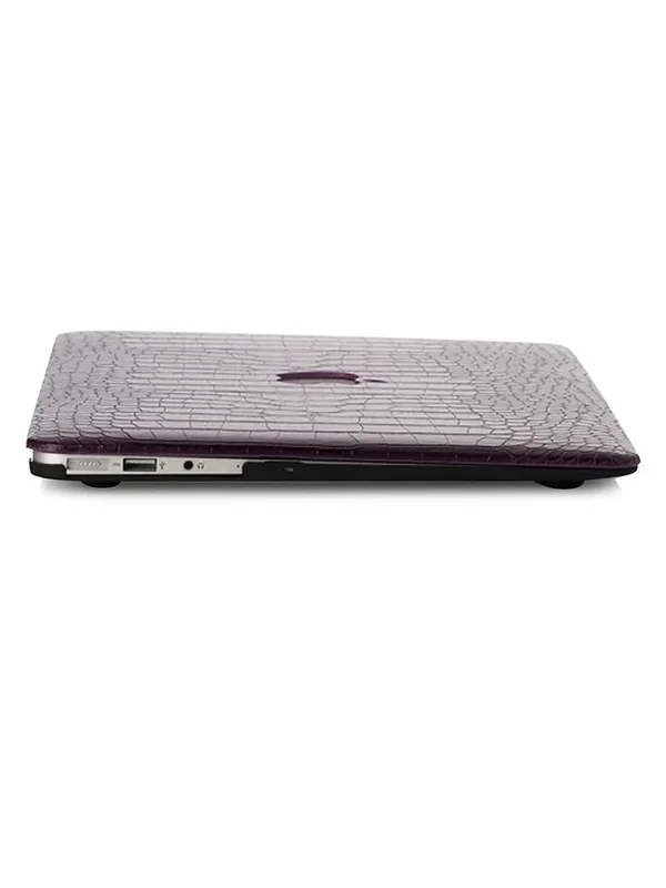 Chic Geeks Faux Crocodile MacBook Case - Eggplant