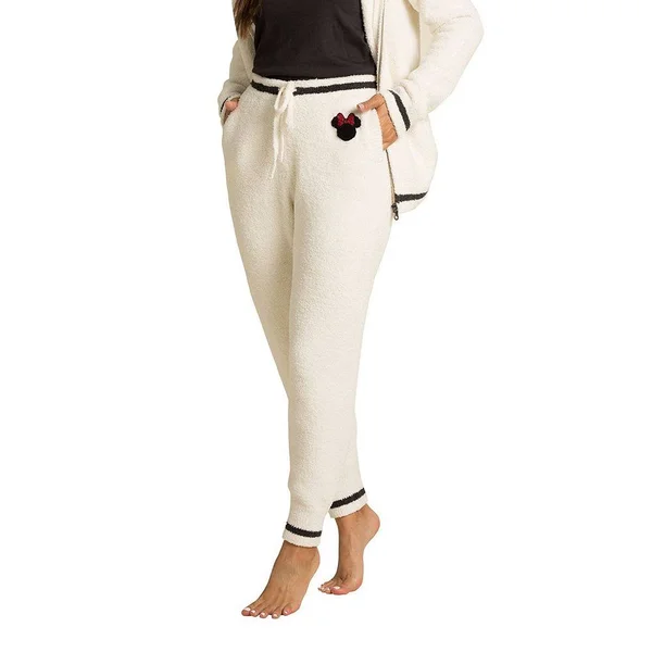Barefoot Dreams CozyChic Classic Disney Women's Jogger Pants - Size Small, Cream