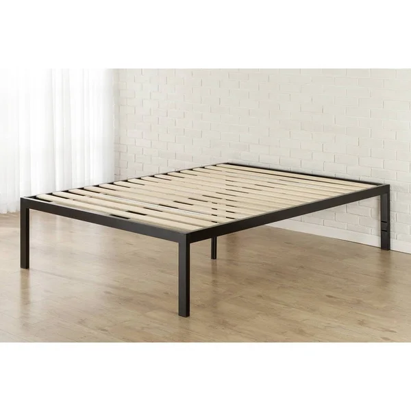 Full 18x22 Lorrick Quick Snap Platform Bed Frame Black - Zinus