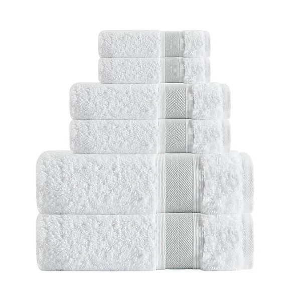 Enchante Home Unique Turkish Smooth Cotton 6 Piece Towel Set - Color: Green