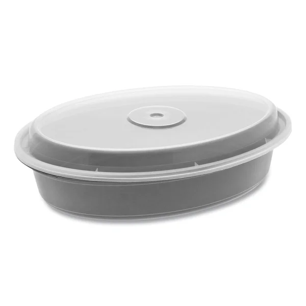 Pactiv, VERSAtainer Containers, Oval, 9.1 x 6.7 x 1.9, Black/Clear, 150/Carton, OC32B