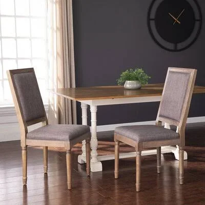 Earlston Upholstered Dining Chair Canora Grey Upholstery Color: Beige - Frame Color: Natural
