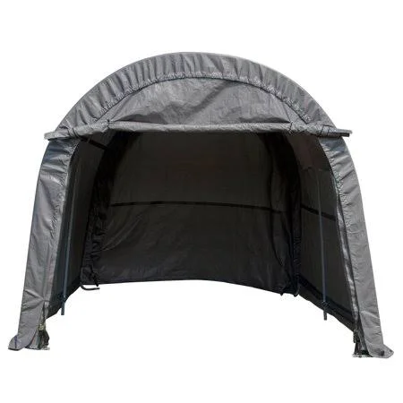 Outdoor 10x10x8 ft Carport Canopy Tent Car Storage Shelter Garage Gray, Size: 10x10x8ft